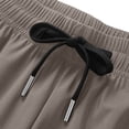 thumbnail image 6 of Hvogkswy Mens Capri Pants Solid Color Elastic Waist Drawstring Straight Leg Pants with Pockets Loose Breathable Outdoor Workout Casual Pants, 6 of 8