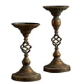 thumbnail image 4 of Vintage Metal Candle Holders | Antique Bronze Finish | Spiral Design | Tabletop Decor for Romantic Dinners & Festive Occasions | Battery-Free, Elegant Home & Restaurant Ambiance Enhancement, 4 of 6