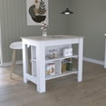 thumbnail image 2 of Newboti Furniture Cala Kitchen Island Antibacterial, Three Shelves, Four Legs -Light Gray / White 12937, 2 of 8