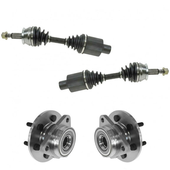 TRQ Front CV Axle Shafts & Wheel Hub Bearing Assemblies 4pc for Dakota Durango CSA64128
