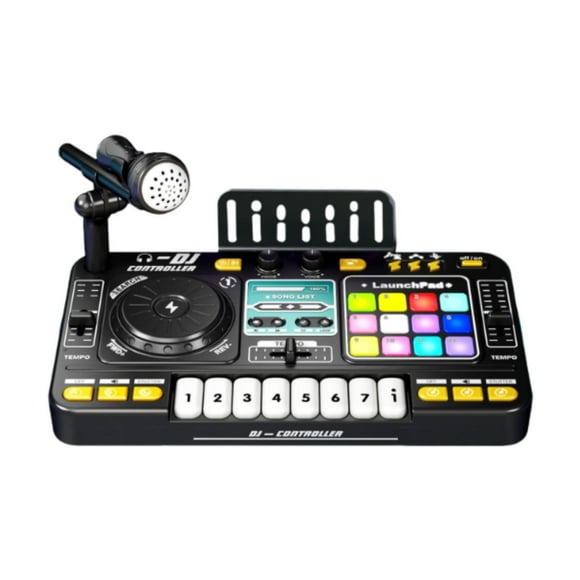 Mezclador de DJ para niños Juguete Tocante Toy de juguete empotrado Mic Micor DJ Controlador DJ DJ Party Mixer para regalos Fiesta de preescolar