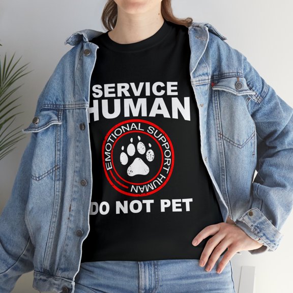 Service Human Funny Dog Owner Emotional Support Human T-Shirt