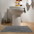 thumbnail image 4 of Hitime Soft Chenille Bath Rug Mat Grey 20" x 32" Quick Dry Machine Washable Bathroom Runner - Ultra Absorbent Non-Slip Backing - Dark Gray, 4 of 11