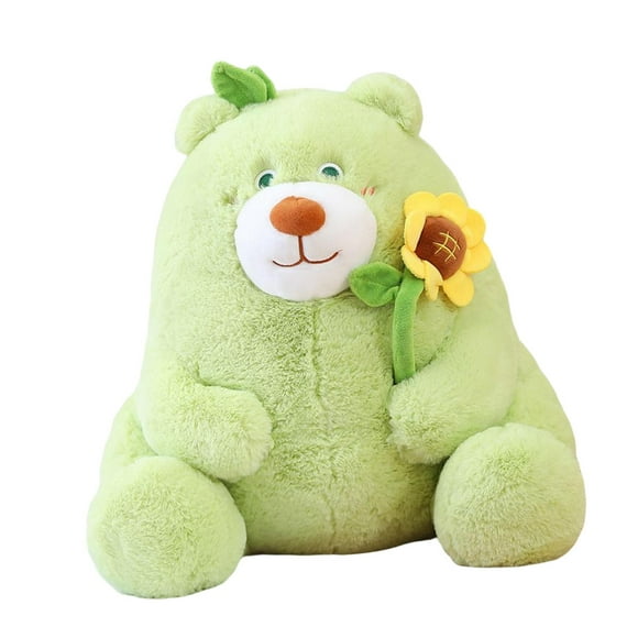 Oso de peluche para niños con rosa, peluche suave para San Valentín verde 25cm