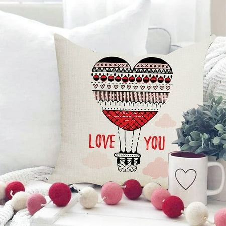 

body pillow case cover with zipper cases king size cotton valentine s day throw covers pp core 17.7 x 17.7” love heart decorative soft square outdoor home decoration for sofa