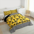 thumbnail image 3 of Feelyou Motorcycle Sport Boys Queen Comforter Set, Yellow Dirt Bike Lover Bedding Sets, Extreme Sports Reversible Bedding Comforter Set, Breathable Home Decor, 3-Piece, 3 of 8