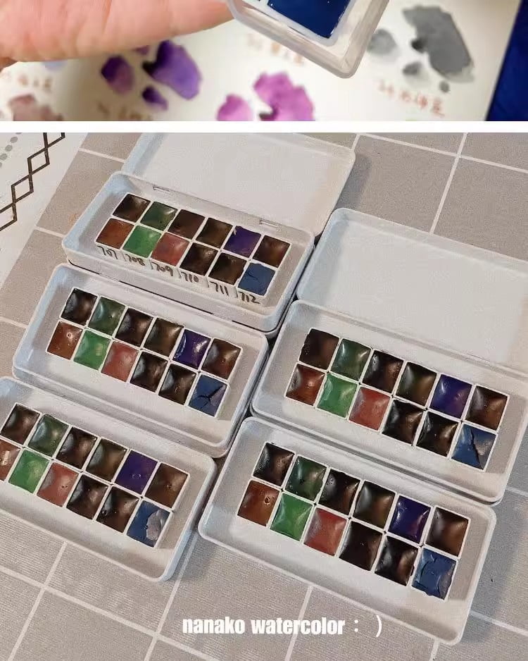 MAIRTINI Granular Color Watercolor Paint 12 Colors 2ml Layered Color Artist, Beginner Painting Supplies