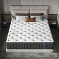 thumbnail image 3 of CTQC Twin 12 inch Cooling Gel Hybrid Mattress, Medium Firm, Individually Pocket Springs, Certipur-US Certified, White with Black Rim, 3 of 7