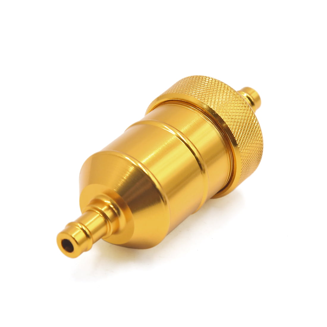 LAQI Gold Motorcycle Inline Gas Oil Fuel Filter Fit Tone Metal for 8mm Inner Dia Hose