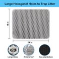 thumbnail image 5 of Petimi Cat Litter Mat, Honeycomb Double Layer Non-Slip Cat Litter Trapping Mats, 24''X18'', Gray, 5 of 7