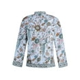 thumbnail image 3 of Cilcicy Retro Print Holiday Loose Button Long Sleeve Shirt Top Women, 3 of 4