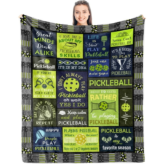 Pickleball Gifts Blanket, Pickleball Gifts for Women/Men, Gifts for Pickleball Lovers, Funny Pickleball Gift, Pickleball Accessories Gifts for Women, Pickleball Decoration Bed Blanket/Throw 50" x 60"