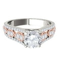 thumbnail image 2 of Mauli Jewels 1 Carat Halo Diamond Diamond Engagement Rings for Women 14k Two Tone Gold, Crafted 4-Prong Gifts for Her, 2 of 7