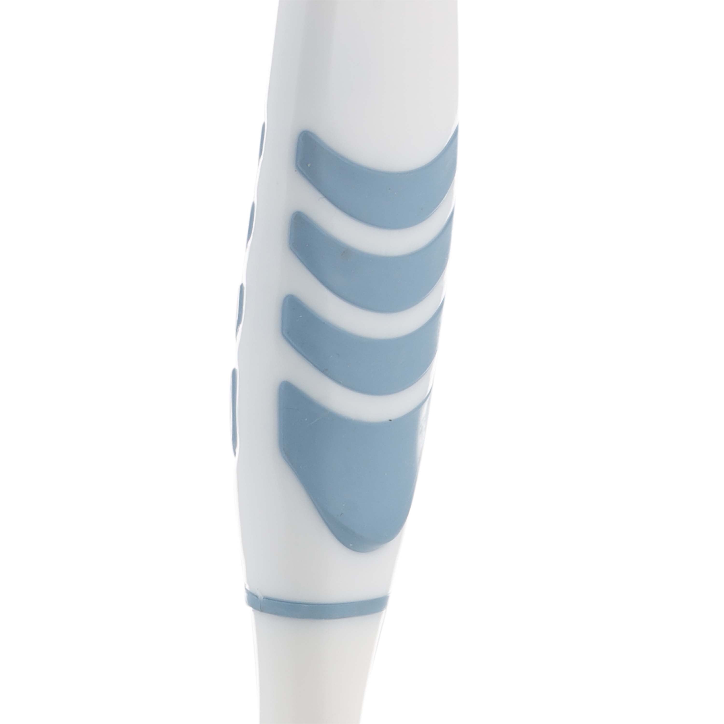 Bath Bliss Toilet Brush and Holder with Rim Scrubber, Blue