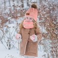 thumbnail image 3 of GRNSHTS Kids Hat Scarf Gloves Set, 3PCS Kids Winter Beanie Hat Scarf Gloves Set with Knit Thick Warm Fleece Lined for 1-6 Years Old (Pink), 3 of 14