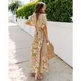 thumbnail image 2 of Eternatastic Women's High Waist Long Dress Floral Printed High Split Beach Vacation Flowy Maxi Dress XXL Green, 2 of 7