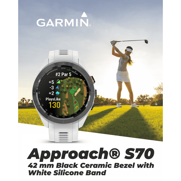 Garmin Approach S70, 42mm, Premium GPS Golf Watch, White - Walmart.com
