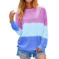 thumbnail image 3 of Women Long Sleeve Crew Neck Gradient Sweatshirt Top, 3 of 10