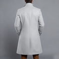 thumbnail image 3 of Danhjin Trench Coats for Men Long Open Front Lapel Long Jackets Long Sleeve Fall Winter Overcoats Business Casual Going out Fashion Outwear, 3 of 7