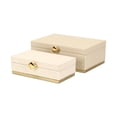 thumbnail image 6 of Contemporary Home Living Rectangular Handcrafted Rattan Storage Boxes - 12" - White and Gold - Set, 6 of 9
