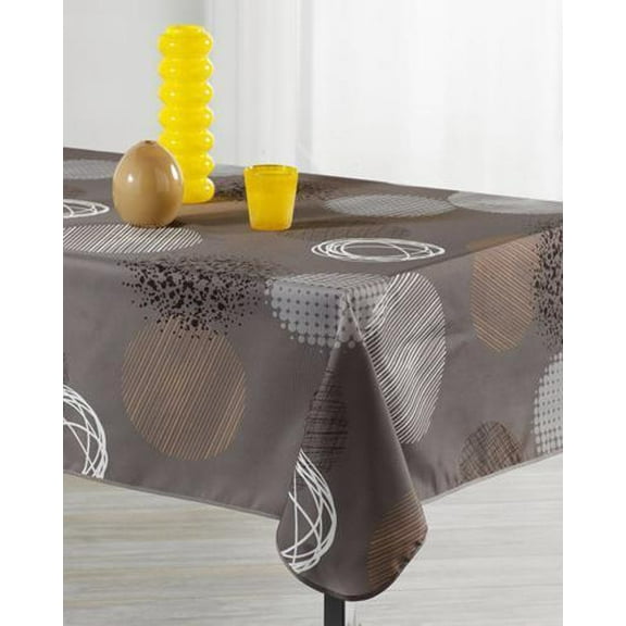 Ball Beige 100% Polyester, Stain Resistant Tablecloth 94 x 59 inch