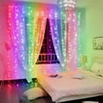 thumbnail image 4 of DAYBETTER Window Curtain Light,300LED 9.8x9.8FT Multicolor Twinkle Lights,USB Plug-in 8 Modes Fairy Hanging String Light with Remote for Bedroom, Wedding, Party, Wall, 4 of 7