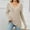 Gray, variant on Lilgiuy Women's Winter Casual Solid Color V-neck Long-sleeved Knitted Strip Loose Sweater Top for Party Club Birthday