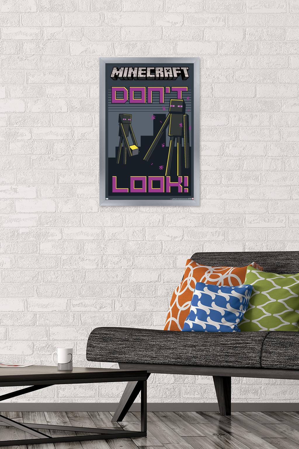 Minecraft - Don't Look Wall Poster, 14.725" x 22.375", Framed