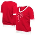 thumbnail image 3 of Women's-New Era  Red Philadelphia Phillies Game Day Rhinestone V-Neck T-Shirt, 3 of 6