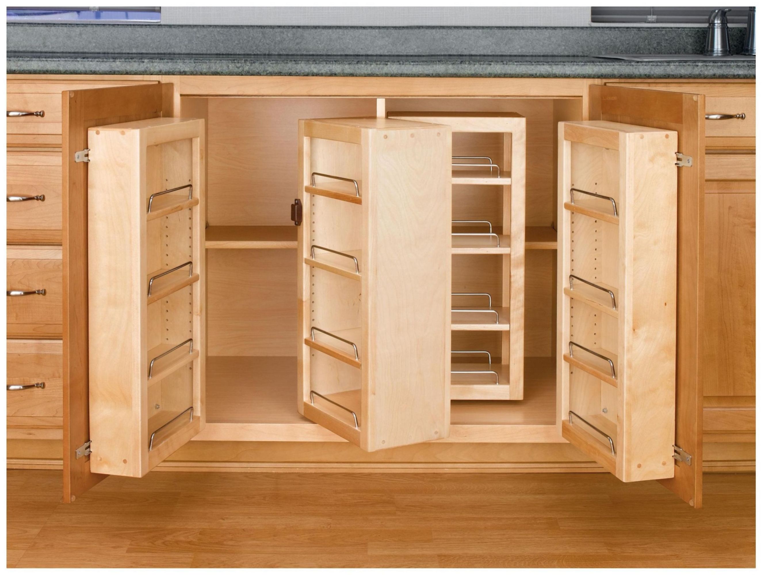 Rev-A-Shelf 4Wbsp18-25 Wood Classics 12" Wood Base Cabinet Swing Out Pantry Organizer - - image 4 of 4