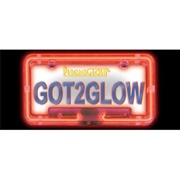 PlasmaGlow 10129 Neon License Plate Frame BLACKLIGHT