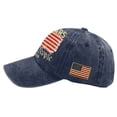thumbnail image 5 of 250 Anniversary USA Hat 4th of July American Flag Cap Adjustable Retro Denim Hat Patriotic Commemorative Gift for Veterans History Lovers,Navy, 5 of 5
