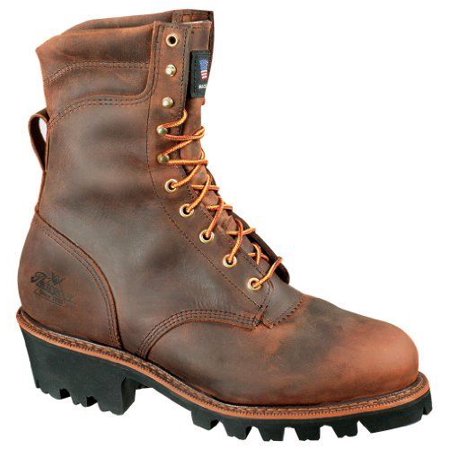 

Men s Thorogood Waterproof 400 gram Thinsulate Ultra Insulated 8 Steel Toe Loggers CRAZY HORSE 8EEE