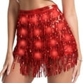thumbnail image 4 of B91xZ Jupe Fluide pour Femmes Taille Haute en Maille Décontractée Formelle Évasée Midi, Rouge Melon D\'eau Taille Unique, 4 of 4