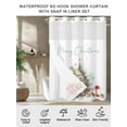 thumbnail image 7 of No Hook Christmas Shower Curtain with Snap in Liner Set, Xmas Gnomes Tree Snowflake Waterproof Fabric Bathroom Curtains with See Through Top Window, Hotel Style Stall 48 x 72 Inch, 7 of 7
