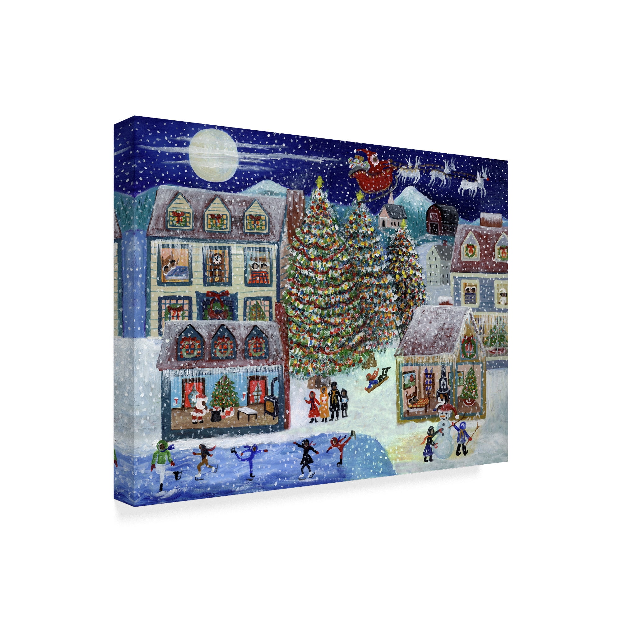 Trademark Fine Art 'Santa Christmas Village' Canvas Art by Cheryl Bartley