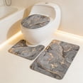 thumbnail image 4 of shyuyusa Marble Pattern Bathroom Rug Combo, Waterproof Non Slip Toilet Mat Set for Washroom Floor Anti Dirty Daily Sanitary Protection, 4 of 8