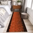 thumbnail image 4 of 2'x6' Rug Runners for Hallways Kitchen, Orange Geometric Non Slip Entryway Beside Floor Carpet Runner, Ombre Modern Abstract Art Washable Laundry Room Bedroom Throw Rugs Mat for Family Pet, 4 of 8