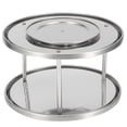 thumbnail image 1 of Organizador de cocina giratorio para ahorrar espacio, estante para especias de acero inoxidable de dos niveles, 1 of 8