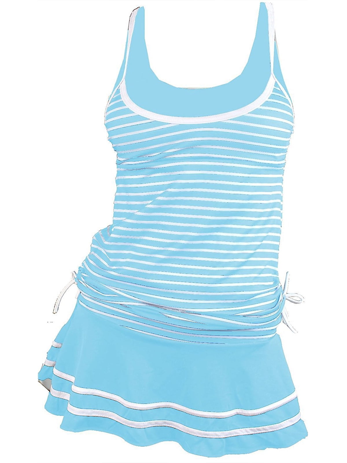 Summer Mae Women's Tankini Top Bathing Suits Striped Vintage Swim Dress ...