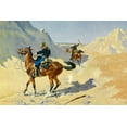 thumbnail image 2 of Remington, Frederic 32x23 Black Ornate Wood Framed with Double Matting Museum Art Print Titled - The Advance Guard, 2 of 4