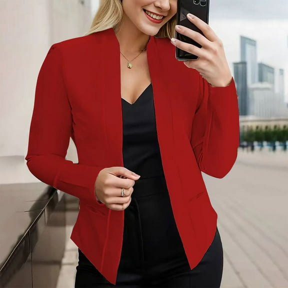 Womens Ladies Cardigan Solid Long Sleeve Pocket Coat Outerwear Trench Coat Womens Vest Coat Casual Jackets for Women for Summer Fashion Jacket Women's Dresses with Jackets Shirt Women Womens Workout