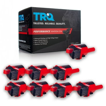 TRQ Performance Ignition Coil Set ICA64244 Fits Select Chevrolet Silverado Camaro Corvette Silverado Tahoe Express GMC Cadillac