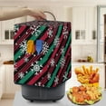 thumbnail image 3 of ZUXONGSY Christmas Snowflakes Streaks Air Fryer Cover Dust Cover Small Appliance Covers Protector with Top Handle And Pockets Oil-proof Protective Cover Red And Green Washable Xmas Decor, 3 of 7