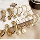 thumbnail image 3 of Elegante mujer perla pendientes conjunto de circón perla pendientes de las mujeres accesorios de fiesta 9 pares/Set, 3 of 4