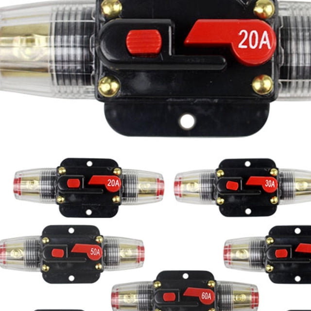 CHICHUMID 2Pcs Stereo Inline Fuse Circuit Breaker Metal Multi Prevent Excessive Current DIY Enthusiasts
