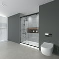 thumbnail image 3 of AskPeak 56-60" W X 72" H Double Sliding Shower Door ,1/4" (6mm) ANSI/SGCC Tempered Glass,Matte Black,Fingerprint,Resistant Design, 3 of 17