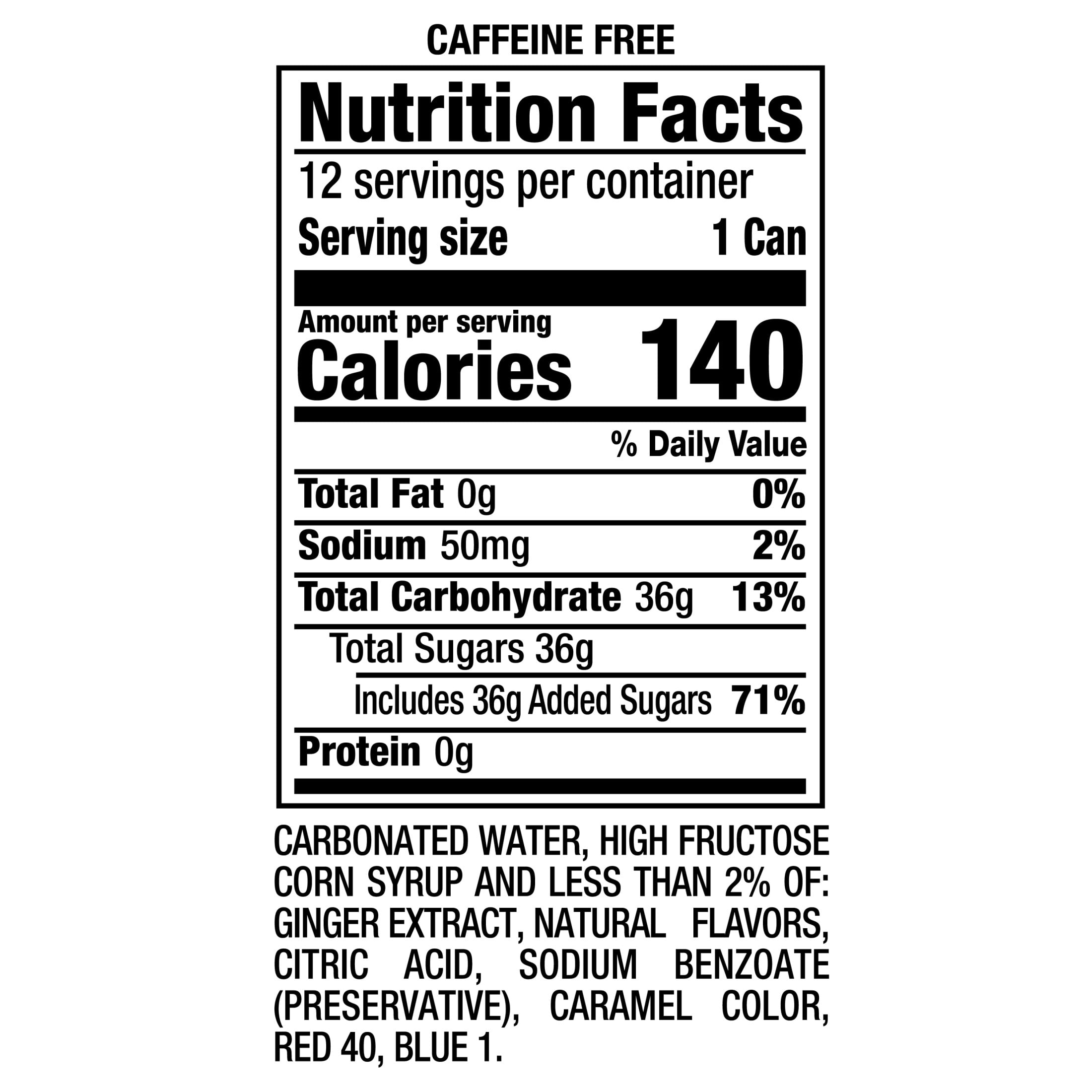 Canada Dry Caffeine Free Blackberry Ginger Ale Soda Pop, 12 fl oz, 12 Pack Cans