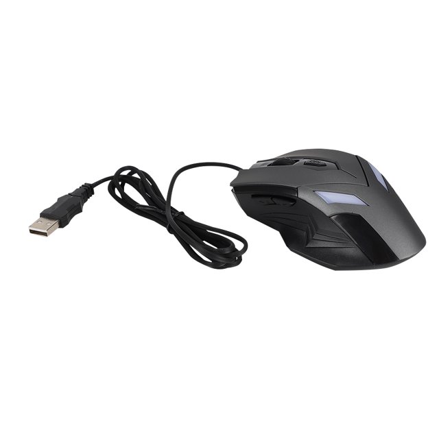 Ratón para juegos Yuxing G5 con cable USB 6 botones ergonómico negro gris