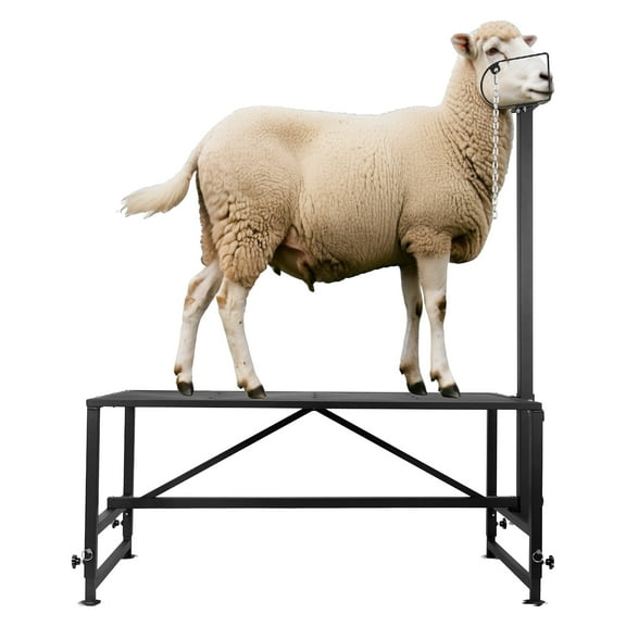 Animal Grooming Stand, Headpiece Adjustable, Heavy-Duty, Goat Trim Stand, Metal Livestock Stand, Perfect for Livestock Care, Hoof Maintenance, Vet